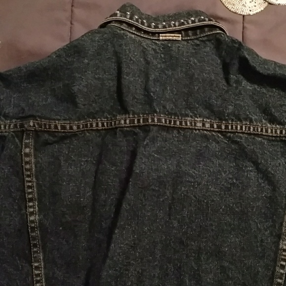 Jrs Sz M  Studded Denim Jean Jacket - Picture 6 of 8